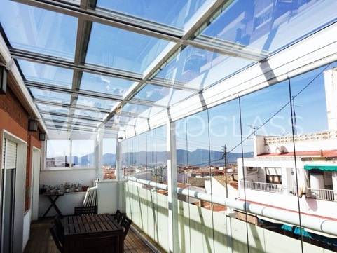 cerramiento de ático con techo móvil