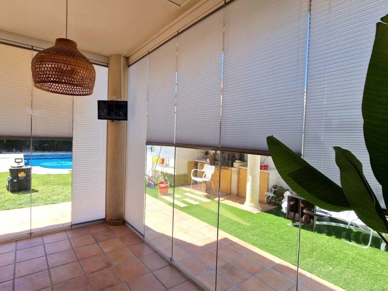 cortinas de cristal con persianas
